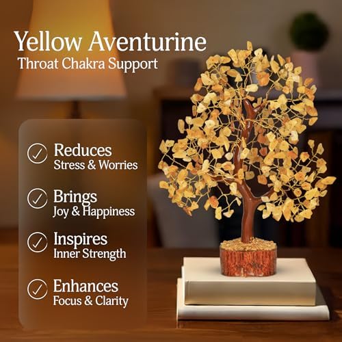 YATSKIA Yellow Aventurine Crystal Tree, Birthday Gifts for Women, Mom & Friends, Handmade Gemstone Tree of Life, Boho Room, Shelf & Office Desk Decor, House Warming Gifts - Image 3