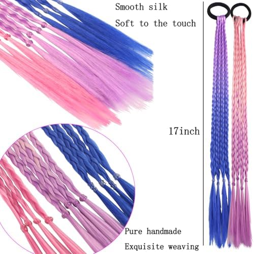 Girl hair accessories, children's colorful braided hair extensions - Image 4