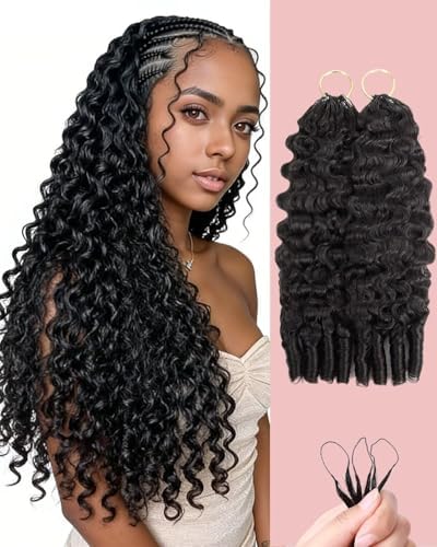 16 Inch Human Crochet Hair for Black Women, Feather Human Hair Extensions 110g 80 Strands, Miracle Look Hair Bundles, Soft Lightweight Small Knots Burmese Curly Texture for Protective Styles by VDZ100HumanHair