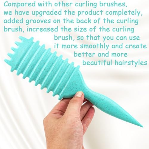 1 PCS Curly Hair Brush, Curl Defining Brush (Green) - Image 4