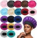 WLLHYF 18 Pcs Satin Bonnets for Sleeping, Large Silk Bonnet, Multicolored C by WLLHYF