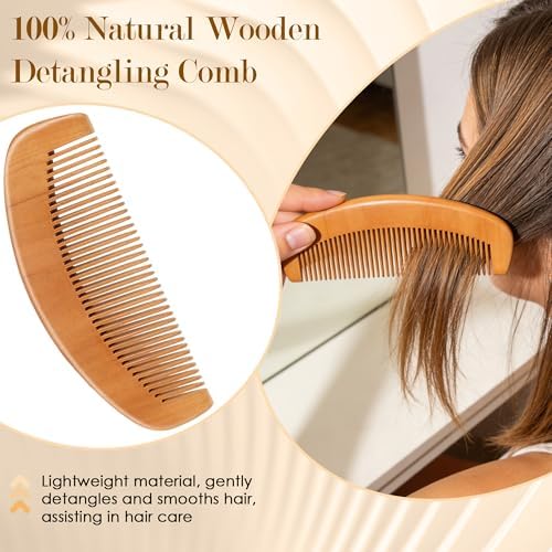 4PCS Boar Bristle Hair Brush Comb Set for Women Men Kid, Soft Natural Slick Back Hair Brush for Thin & Fine Hair, Travel Bag & Spa Headband Included - Image 4