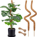 2 Pack 48'' Bendable Moss Pole for Monstera & Pothos - Tall Handmade Coco Coir Plant Support Stakes for Large Climbing Indoor Plants, Potted Houseplant Trellis Accessories by Soupiar