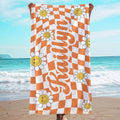 JML Personalized Beach Towel with Name, Custom Flower Beach Towel, Customized Microfiber Pool Towel, Quick Dry & Absorbent Swim Towel for Adult,Anniversary, Birthday, Summer Holiday,Vacation by JML