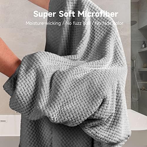 Umisleep Extra Large Microfiber Hair Towel, Ultra Absorbent, Grey - Image 4