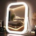 PRIMETEK Travel Makeup Mirror with Lights, Portable Small Beauty LED Vanity Mirror with Lights, 1200mAh Battery, Dimmable Touch Screen, Tabletop Folding Compact Mirror,Women Gift by Primetek