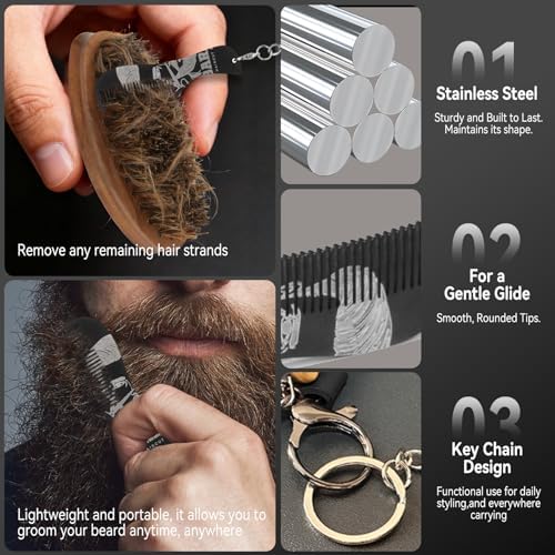 Small Travel Beard Brush for Men, Boar Bristles with Black Walnut Wood - Image 5