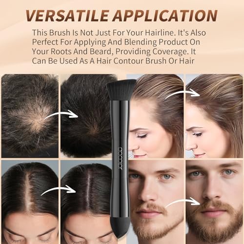 docolor Dual-Ended Hairline Powder Brush, Hair Contour Brush with Sponge Tip, Makeup Brush for Seamless Blending, for Hair Contouring, Root Touch-ups, and Beard Coverage Vegan & Cruelty-free - Image 3