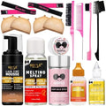 Lace Glue Kit Complete Set with Lace Tint Mousse, Lace Melting Spray Wig Glue for Women's Wigs and Hairpieces - Wig Installation Kit & Tape in Extension Rmover & Cap (Medium Brown) by Goiple
