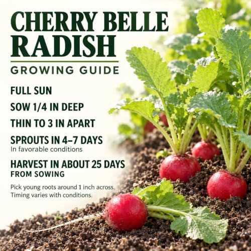 500 Cherry Belle Radish Seeds for Planting | USA Grown, Non-GMO, Heirloom | Fast-Growing, Sweet & Crisp | Harvest in 25 Days | Spring Vegetable for Gardeners of All Levels - Image 4