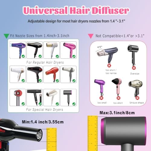 Universal Hair Diffuser Attachment for 1.4"-3.1" Blow Dryer Nozzles - Image 2