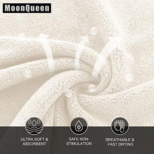 MOONQUEEN Ultra Soft Premium Washcloths Set - 12 x 12 inches - 72 Pack - Quick Drying - Highly Absorbent Coral Velvet Bathroom Wash Clothes (Cream) - Image 2