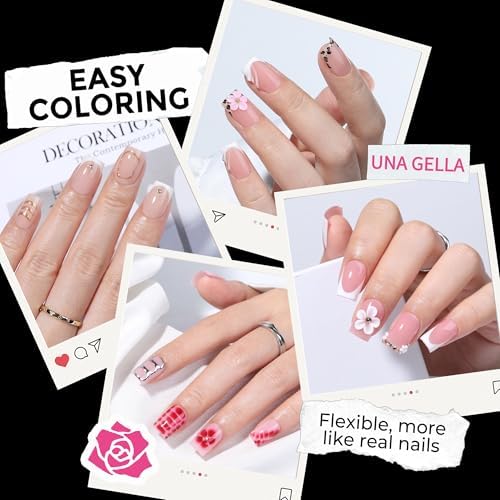 UNA GELLA Sharp Square Nail Tips Short 216pcs Pre-Etched Gel Nail Tips - Image 3