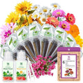 Flower Seed Pods for All Hydroponics Growing System, 8 Pods with 600+ Seeds of Marigold, Zinnia, Cosmos, Dwarf Sunflower, Morning Glory and Daisy by HiHOYA