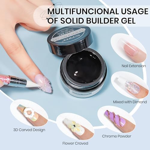 3d Gel Nail Art Set Non Stick Hand Solid Builder Gel No Wipe 3d Gels - Image 3