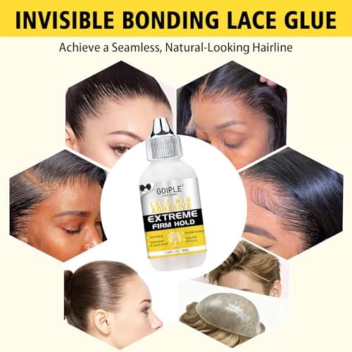 Lace Wig Glue Kit Lace Front Glue Kit for Wigs, Strong Hold Adhesive for Wigs and Hair Systems Invisible Bonding, Adhesive, Wig Remover, Hair Wax Stick, Edge Band, Razor & HD Wig Cap - Image 3