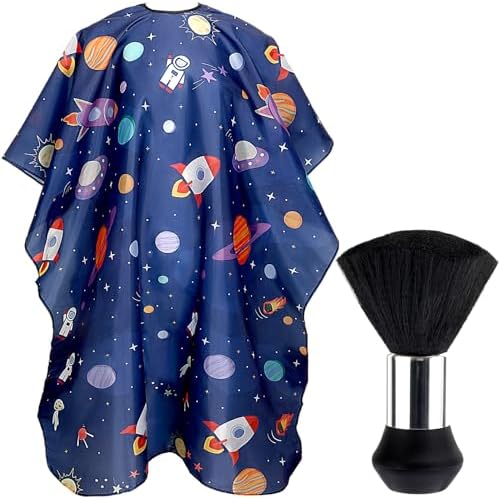 FEBSNOW Kids Hair Cutting Cape, Professional Barber Cape with Duster Brush by HOMECRAFTBEAUTYBABY