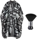 Professional Hair Cutting Cape with Neck Duster Brush, Large Size Salon Barber Cape for Men, Women and Kids(Barber Supplies Pattern) by YELEGAI