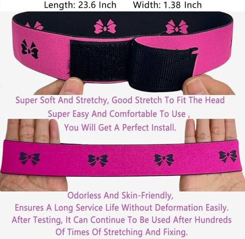 Elastic Wig Bands Set with Lace Melting Bands and Edge Wraps - Keep Lace Front Wigs in Place, Lay Edges (5 Piece Set, Pink Bow) - Image 2