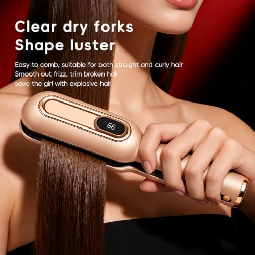 Cordless Split Ends Trimmer for Hair, Rechargeable Hair Care Tool-Gold - Image 6