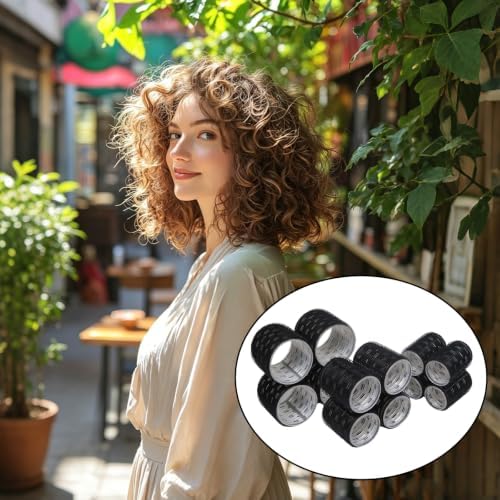 12Pcs Aluminum Thermal Hair Roller with 12Pcs Clips (Black) - Image 5
