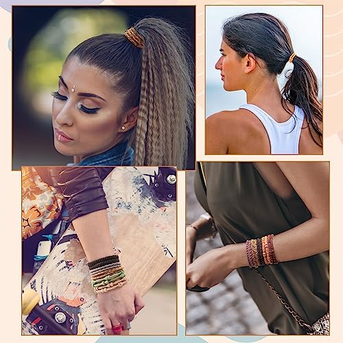 KANPRINCESS Boho Hair Ties For Girls, Bracelet Hair Ties For Women, Hair Tie Bracelet, Elastic Hair Bands For Ponytails, Ponytail Holder For Daily Life, Sport, Cooking, Working (20pcs) - Image 5