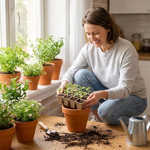 240 Cells Seed Starter Tray: Biodegradable Peat Pots – 20 Pack Plant Starter Kit with Seedling Trays for Indoor Outdoor Vegetable Herb Flower Germination – Reusable Sprouting Kit for Microgreens - Image 5