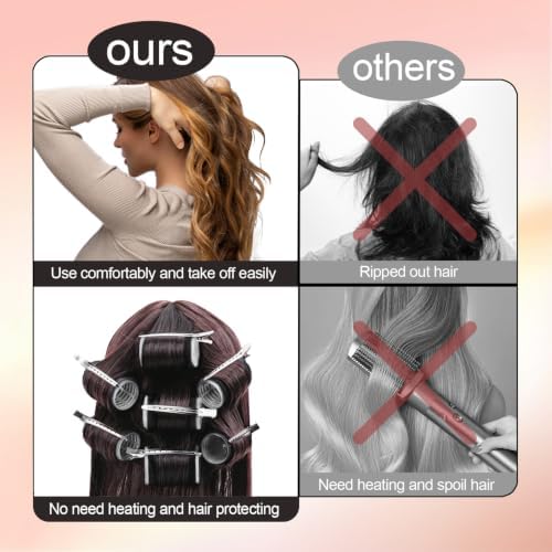 IKOCO Hair Rollers for Women, 4 Sizes with Clips, Comb & Travel Bag, Black - Image 5