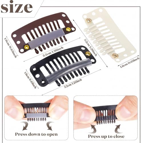 WILLBOND 30 Pcs Wig Clips Hair Extensions, 9-Teeth 32 Mm, Multiple Colors - Image 2