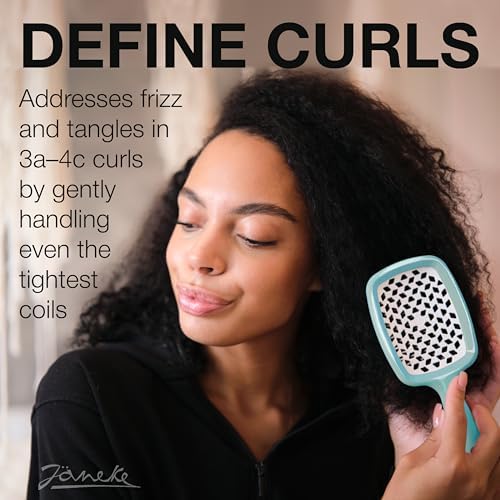 Janeke Original Patented Superbrush Detangler Brush Anti-static Hairbrush Easy For Wet or Dry Use Flexible with Nylon Bristle Great for All Hair Types - Long Thick Curly (Tiffany) - Image 6