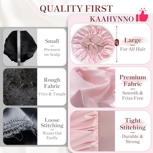 Tie Silk Bonnet Satin Curly Hair Wrap for Sleeping Women Anti Frizz - Image 5