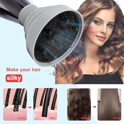 Universal Collapsible Hair Dryer Diffuser Attachment-Foldable Portable Travel and Easy Storage Fit Most Hair Dryers with Nozzle Diameter D-1.575Inch to 1.968 Inch (4-5cm)- Gray - Image 6