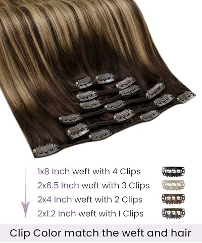 LaaVoo Ombre Clip in Hair Extensions,Suitable for Fine and Thin Hair - Image 3