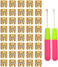Hair Braiding Tools Set, 2 Pcs Latch Hook Crochet Needles with 40 Pcs Metal Hair Braiding Decoration Rings for Hair Extensions, Braids and Dreadlocks Styling (Golden) by YTBYT