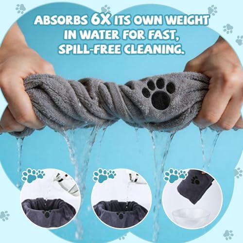 Puomue Microfiber Dog Towels for Drying Dogs, Super Absorbent and Soft Pet Grooming Towel, 40 Inch X 23.6 Inch, Perfect Dog Shower & Bath Supplies for Large, Medium or Small Dogs, Grey - Image 4