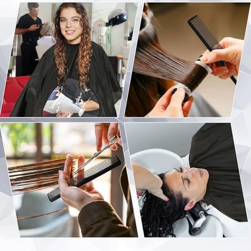FEBSNOW Black Barber Cape with See Through Window and Neck Duster Brush - Image 6