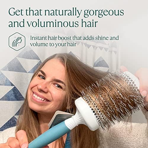 Round Brush for Blow Drying - Extra Large Ceramic Ion Thermal Barrel for Precise Styling and Maximum Volume - Lightweight Hair Brush for Smooth Manageable Hair (Bristle 3.4 in, Barrel 2.5 in) - Image 4