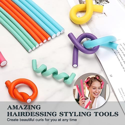 Heatless Hair Curler Set - 30 Flexible Overnight Blowout Rods, Soft Rollers for Long Hair (Small Size) - Image 5