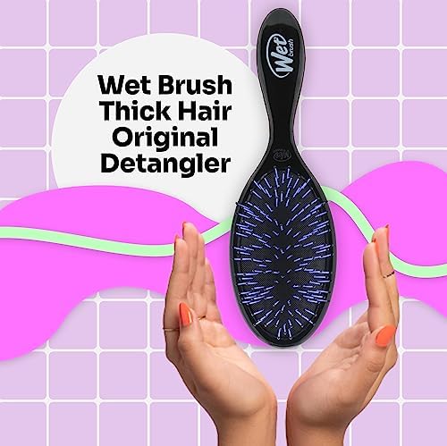 Wet Brush Thick Hair Detangling Brush, Black, Ultra-Soft IntelliFlex Bristles Glide Through Tangles With Ease, Pain-Free Detangler for All Hair Types, Wet & Dry - Image 2