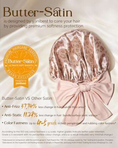 YANIBEST Adjustable Silk Bonnet for Sleeping Women Double Layer Satin Bonnet Reduce Friction Prevent Frizz Curly Hair - Image 2