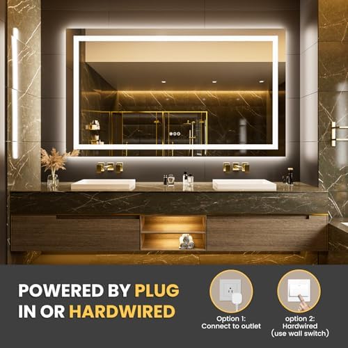 LOAAO 68"X36" LED Bathroom Mirror with Lights, UL Listed - Image 6