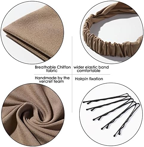Vercret Hair Scarf Headband for Women,Boho Bandana Pretied Elastic Kerchief - Image 4