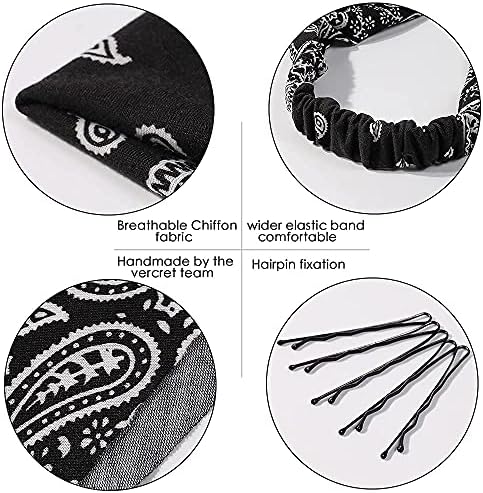 Vercret Hair Scarf Headband for Women,Boho Bandana Pretied Elastic Kerchief - Image 4