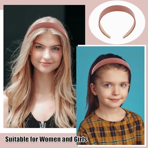 Brown Headband Faux Leather Thin Hairband Halloween Head Bands for Womens & Girls Hair Solid Simple Holiday Cosplay Head Bands Brown Hair Accessories for Women Girls - Image 5