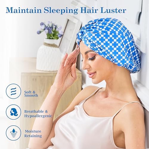 Adjustable Silk Bonnet Satin Curly Hair Wrap for Sleeping Women Anti-Frizz - Image 3