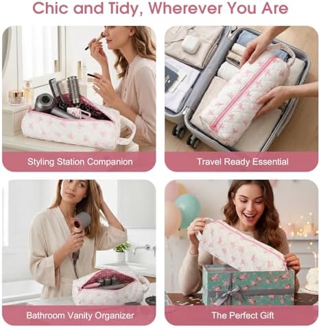 Quilted Hair Tools Travel Bag Compatible with Dyson Airwrap Shark FlexStyle - Image 5