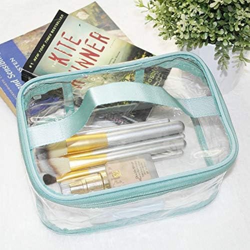 Toiletry Bag Makeup Cosmetic Clear Bag Portable Waterproof Transparent Travel Storage Green - Image 6