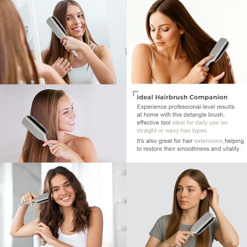 EAGLE FORTRESS Boar Bristle Paddle Hair Brush, Hairbrush Detangler with Thicker Nylon Pins for Effortless Detangling, Scalp Massage & Reduced Breakage. - Image 5