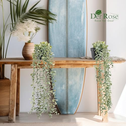 Der Rose 3Pcs Cozy Fake Eucalyptus Hanging Plants for Bathroom Wall Decor - Image 6