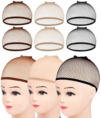 MORGLES Mesh Wig Caps 6 Pack, Closed End Beige Hair Nets for Women Men by Morgles